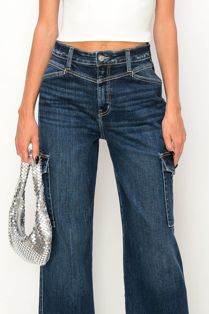 High Rise Wide Leg Denim Jeans