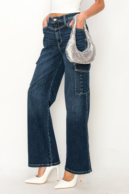 High Rise Wide Leg Denim Jeans