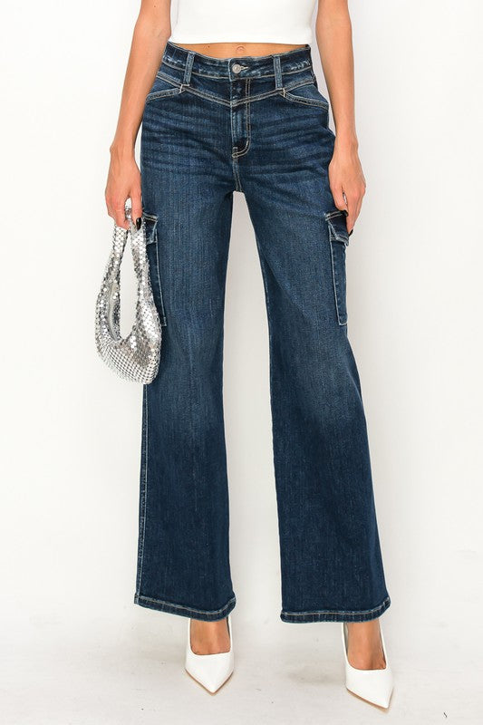 High Rise Wide Leg Denim Jeans