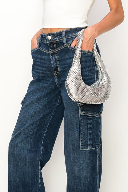 High Rise Wide Leg Denim Jeans