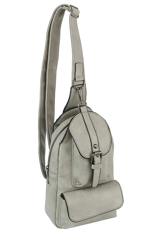 Buckle Pocket Sling Bag Crossbody Backpack