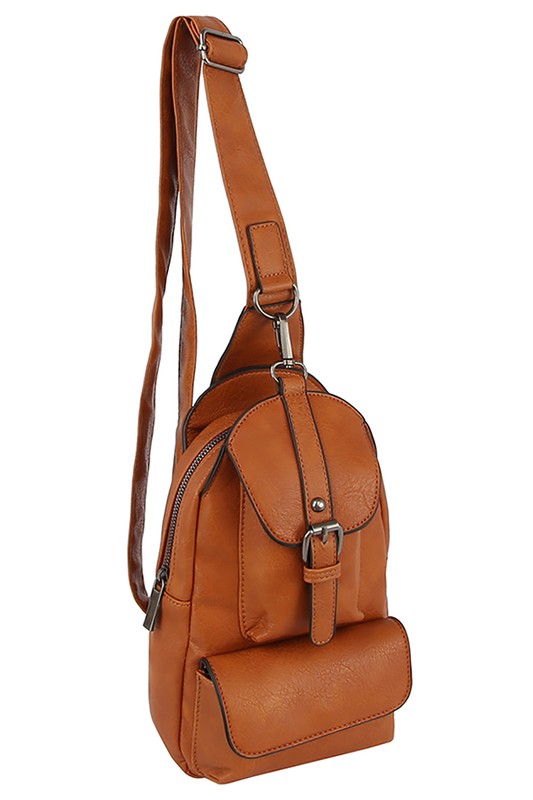 Buckle Pocket Sling Bag Crossbody Backpack