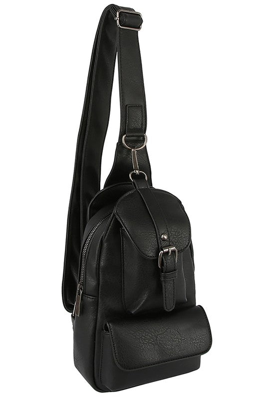 Buckle Pocket Sling Bag Crossbody Backpack