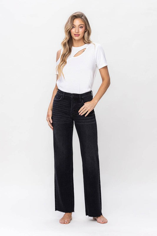 Raw Hem High Rise Dad Jeans