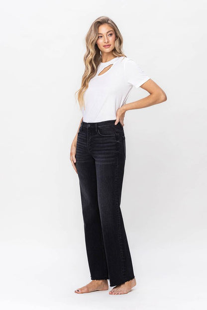 Raw Hem High Rise Dad Jeans