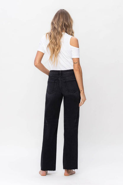 Raw Hem High Rise Dad Jeans