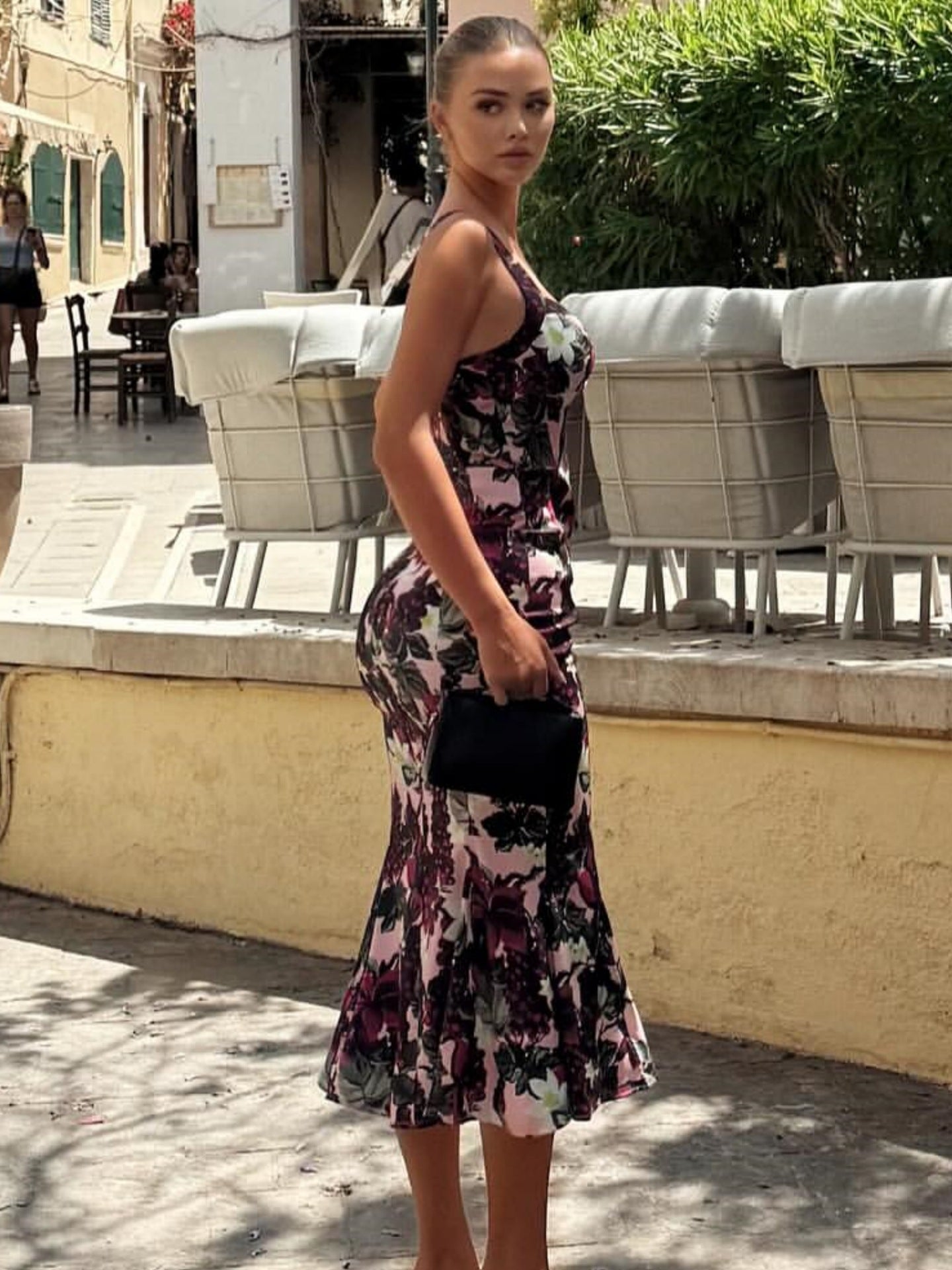 Floral Print Cami Maxi Dress - Sleeveless V-Neck Gown