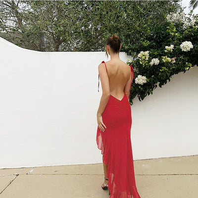 Women's Split Leg Maxi Dress - Sheath Cut-out Design - Fashions Envy