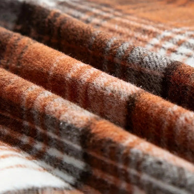 Women's Check Print Button Shirt - Notch Lapel Blouse - Fashions Envy