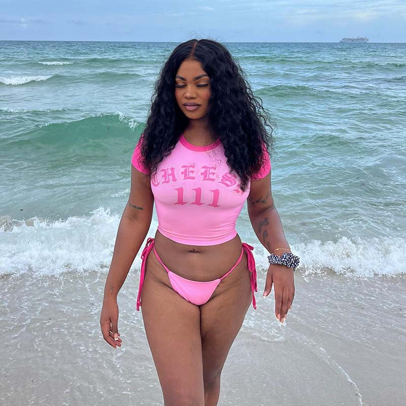 Three-Piece Bikini Set - Cover Up Swimsuit