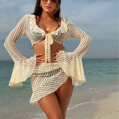 Sexy lace mesh four piece swimsuit bikini bikini