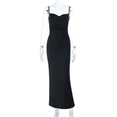 sweetheart neck hot girl backless maxi dress
