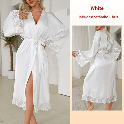 French Style Nightgown Robe - Comfortable Tied Sleepwear