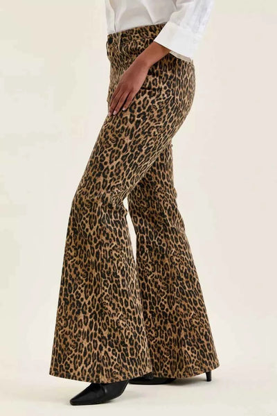 Judy Blue Mr Jaqueline Flare Print Leopard Jeans