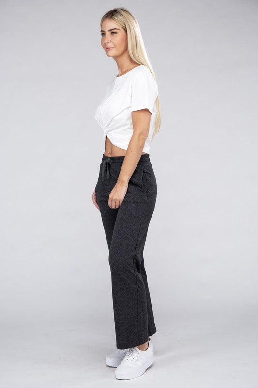 Casual Lounge Wide Pants with Drawstrings