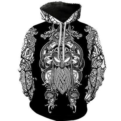 Viking Tattoo Hoodie - Anime Game Graphic Pullover