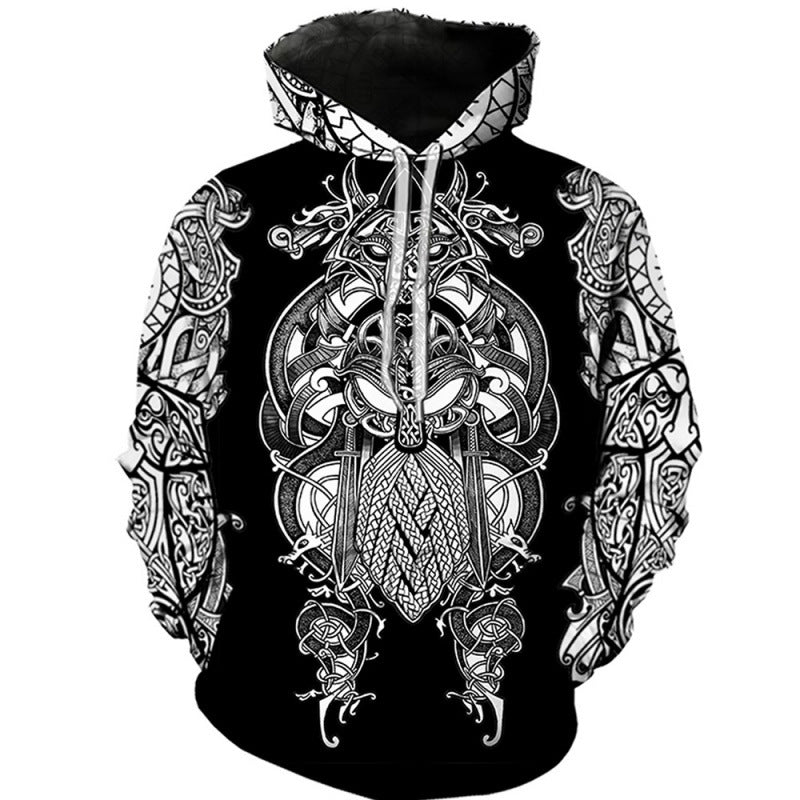 Viking Tattoo Hoodie - Anime Game Graphic Pullover