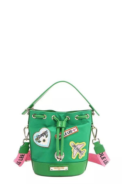Nicole Lee USA Color Patch Bucket Bag - Designer Crossbody Bag - Fashions Envy