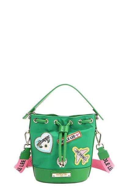 Nicole Lee USA Color Patch Bucket Bag - Designer Crossbody Bag - Fashions Envy