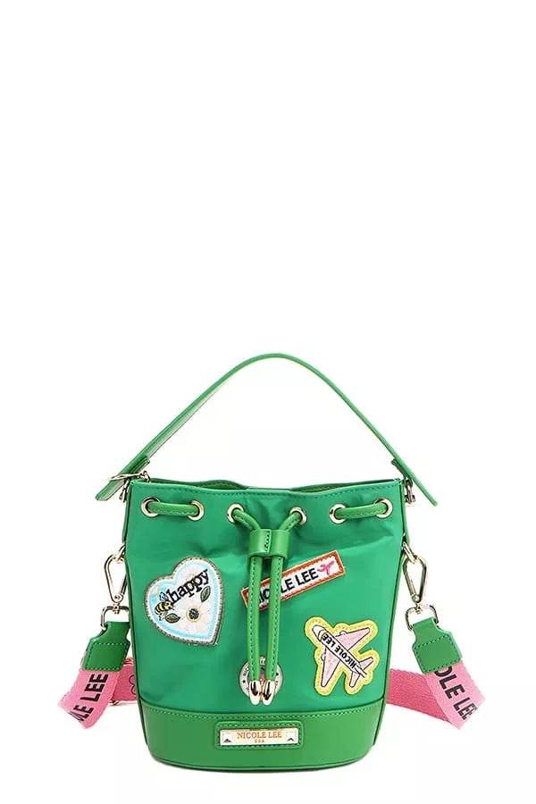 Nicole Lee USA Color Patch Bucket Bag - Designer Crossbody Bag - Fashions Envy