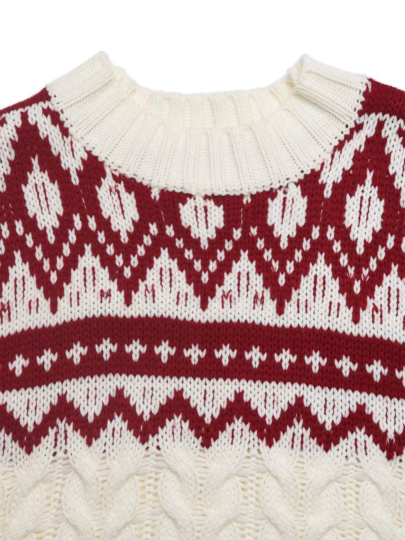 Fair Isle Christmas Sweater - Cable Knit Holiday Style - Fashions Envy