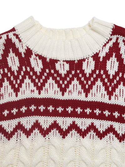 Fair Isle Christmas Sweater - Cable Knit Holiday Style - Fashions Envy