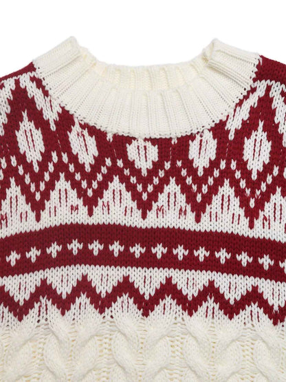 Fair Isle Christmas Sweater - Cable Knit Holiday Style - Fashions Envy