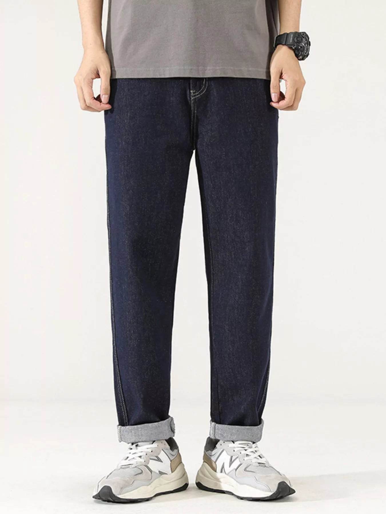 Men's Wide Leg Washed Denim Jeans - Fashions Envy