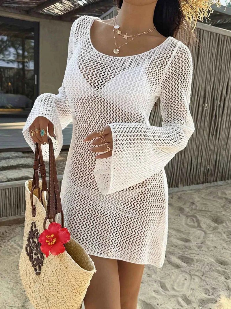Long Sleeve Knit Cover Up Dress