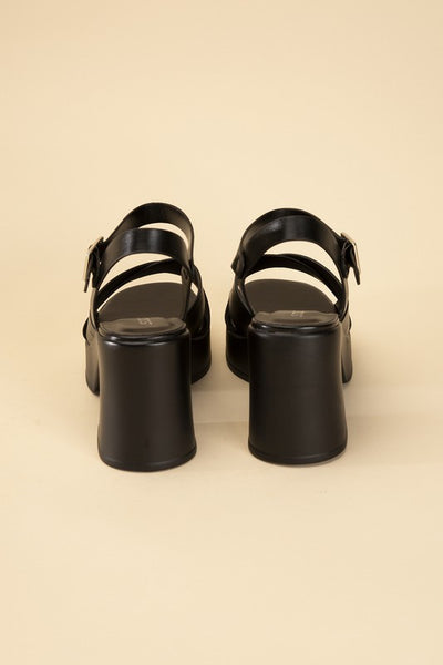 TOUCH-S Crisscross Sandal Heels - Fashions Envy