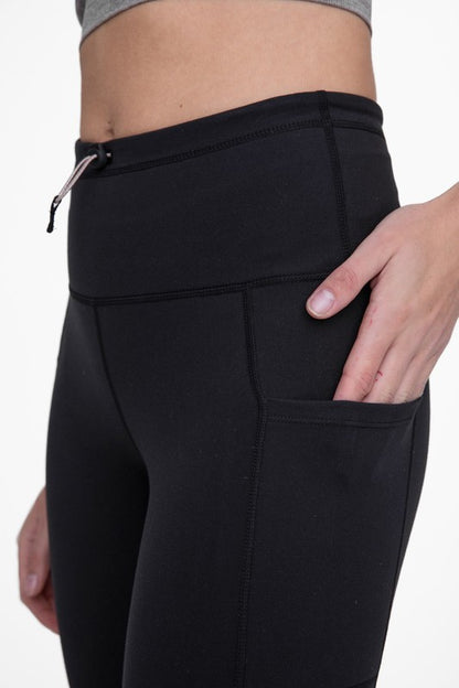 Tummy Control Adjustable Bungee Waist Hiking Leggings