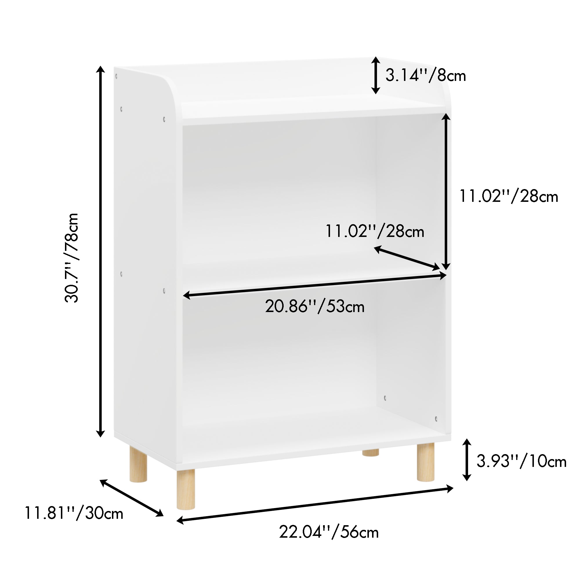 3-Tier Kid’s Bookcase Book Display Shelf and Cabinet Organizer- White_18