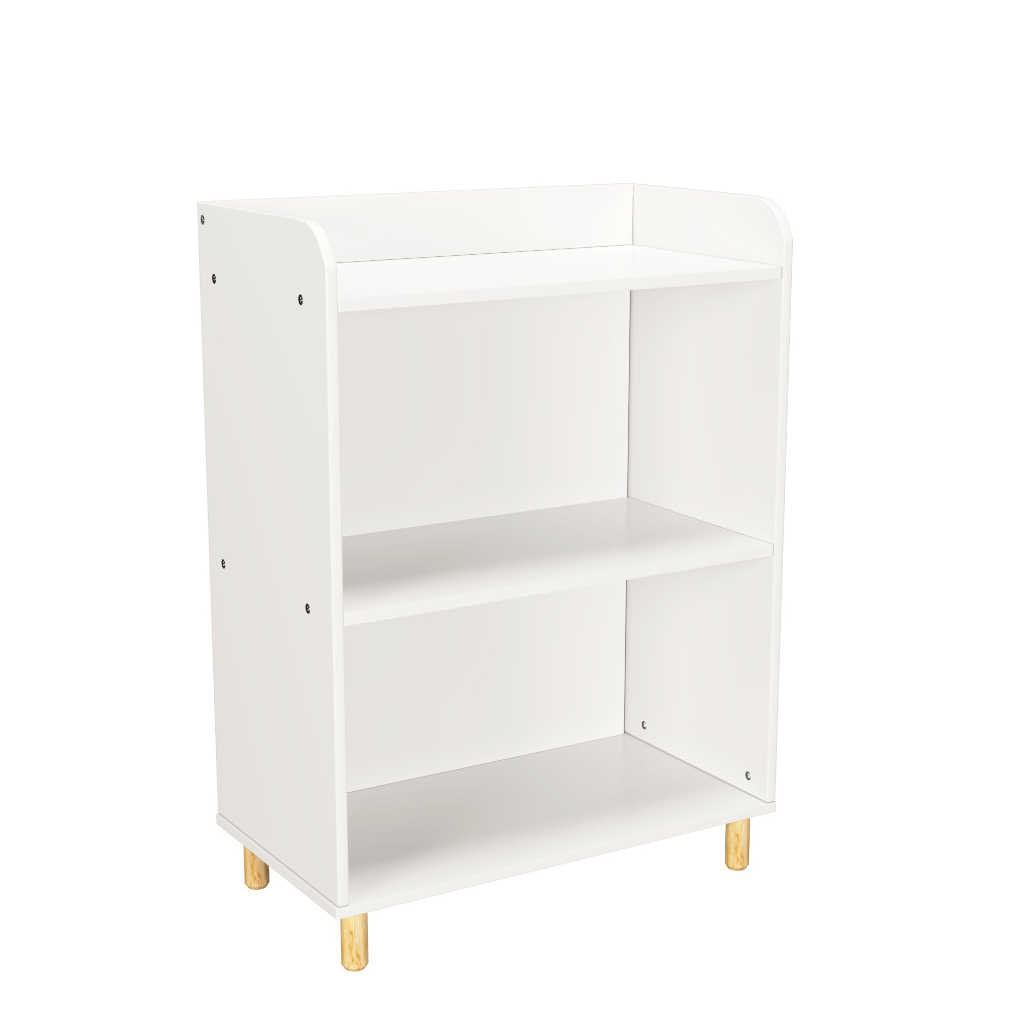 3-Tier Kid’s Bookcase Book Display Shelf and Cabinet Organizer- White_15