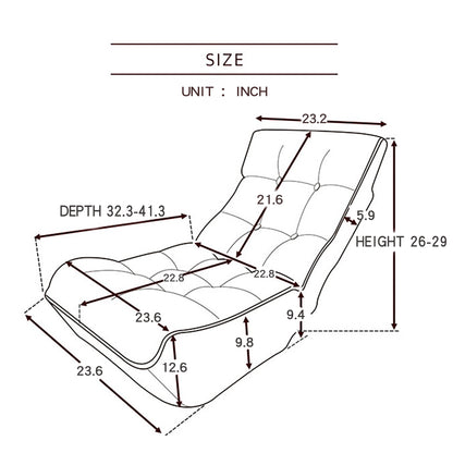 3 Angle Reclining Rotating Sofa Chair Japanese Style Lazy Balcony Chair- Cement Gray_9