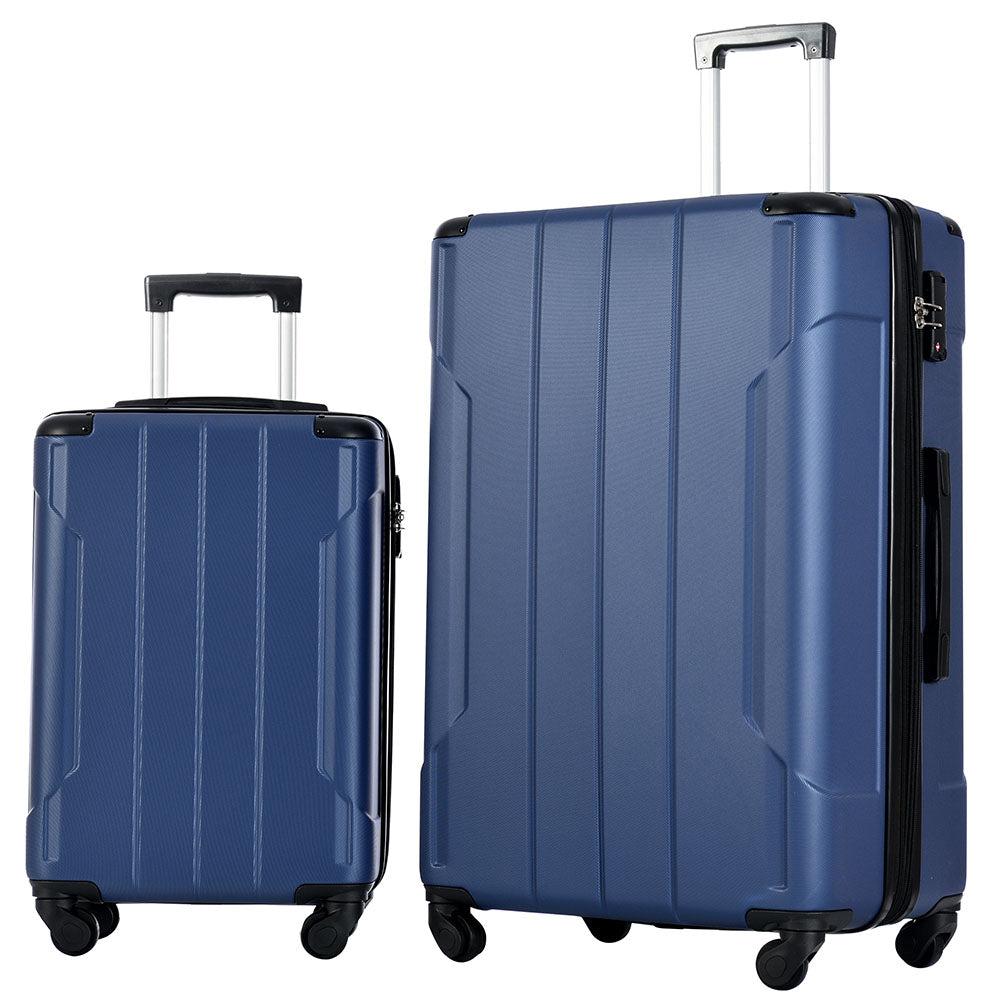 Set of 3 Piece Expandable Lightweight Spinner Suitcase with Corner Guards - Blue_13