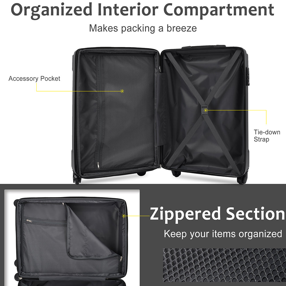 24In Expandable Lightweight Spinner Suitcase with Corner Guards - Silver Corner Protectors_9