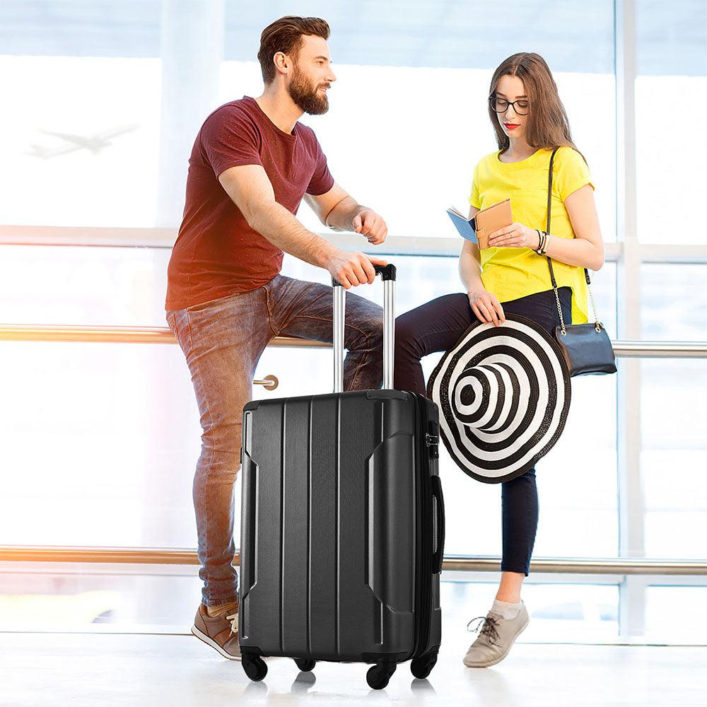 24In Expandable Lightweight Spinner Suitcase with Corner Guards - Silver Corner Protectors_19