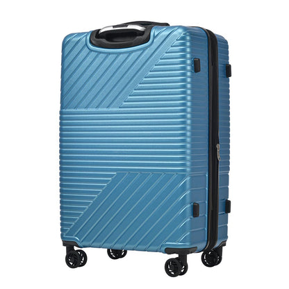 3-Piece Lightweight Hard-shell Luggage Set with Double Spinner Wheels and TSA Lock - Blue_3