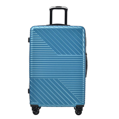 3-Piece Lightweight Hard-shell Luggage Set with Double Spinner Wheels and TSA Lock - Blue_2