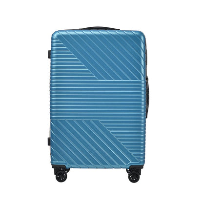 3-Piece Lightweight Hard-shell Luggage Set with Double Spinner Wheels and TSA Lock - Blue_4