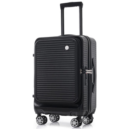 20-Inch Carry-on Luggage with Front Pocket, USB Port, and Carrying Case - Black_3