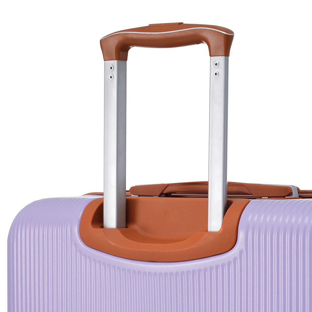 3 Piece Lightweight Hard-shell Luggage Sets double spinner 8 wheels Suitcase with TSA Lock - Lilac_5