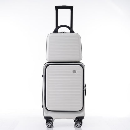 20-Inch Carry-on Luggage with Front Pocket, USB Port, and Carrying Case - White_2