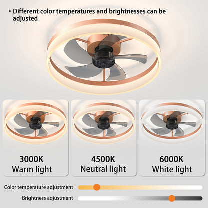 Rose Gold Modern Ceiling Fan with Dimmable LED Lights_6