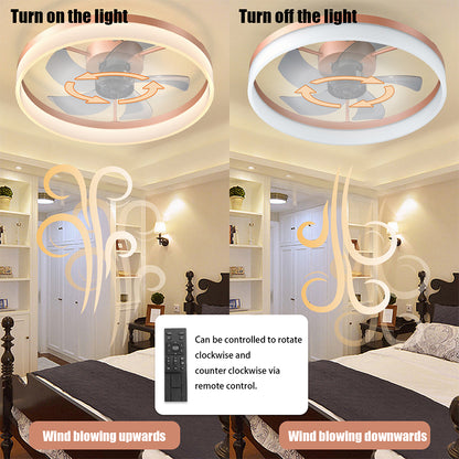 Rose Gold Modern Ceiling Fan with Dimmable LED Lights_5