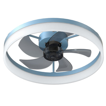 Modern Slim LED Ceiling Fan with Dimmable Lights - Blue_0