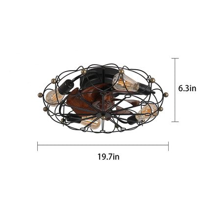 Modern Industrial Low-Profile Ceiling Fan with Lights and Remote Control_6