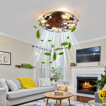 Modern Industrial Low-Profile Ceiling Fan with Lights and Remote Control_2