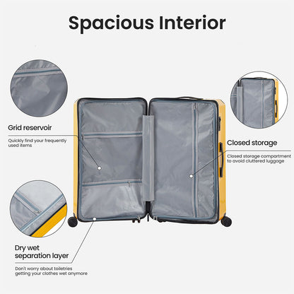 4-Piece Luggage Set Travel Bag - Yellow_3