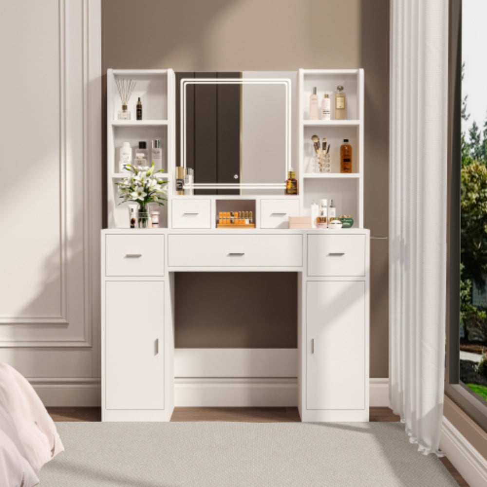 Smart Mirror Dressing Table with Drawers and Storage Cabinet